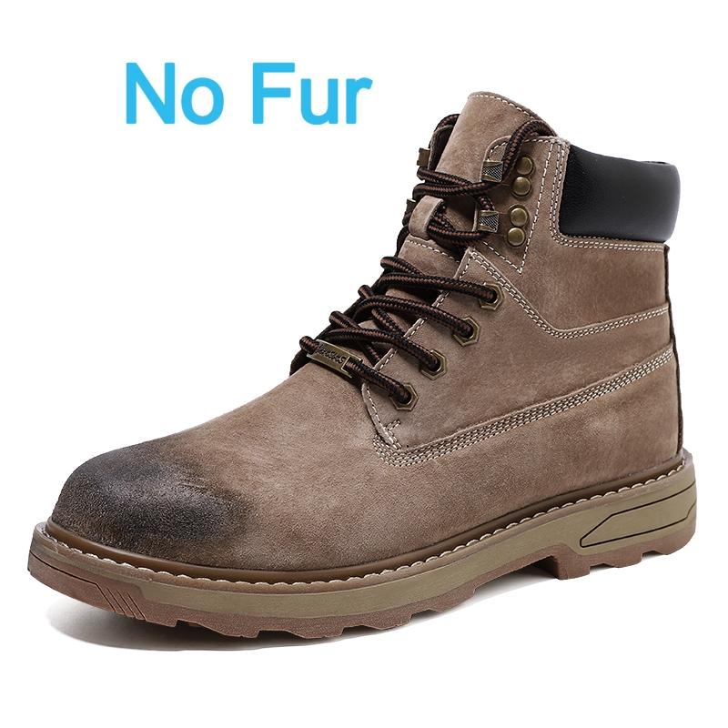 

Ботинки в британском стиле для улицы Мужские 2024 Новые Ботильоны из натуральной кожи Высокие на шнуровке Кожаная обувь Модные рабочие Нескользящие ботинки 38