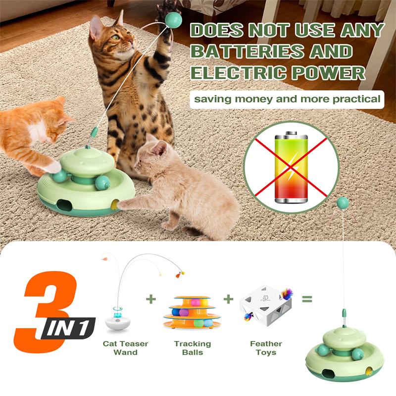 Cat Toy Interactive Ball Cat Teaser Large High-Frequency Swings Cat Toys Kitten Play Together Self-entertaining Cats Accessories