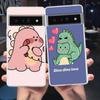 Capa de Celular Casal de Desenho Animado Pequeno Dinossauro para Google Pixel 8 7 6 5 4 4XL Silicone 7A 6A 5A 4A 3A 3AXL Pro 5G Capa Transparente