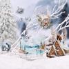 Kigofora Snölandsskog Collage Genomskinlig PET Djurskog Snölandskap Serie Flake Mokkiri Vinterskog Rulle DIY Dekorativa Klistermärken för Gåva