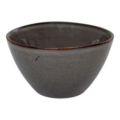 Set of 4 Grey and Brown Ceramic Bowls Ø 15x9 Cm