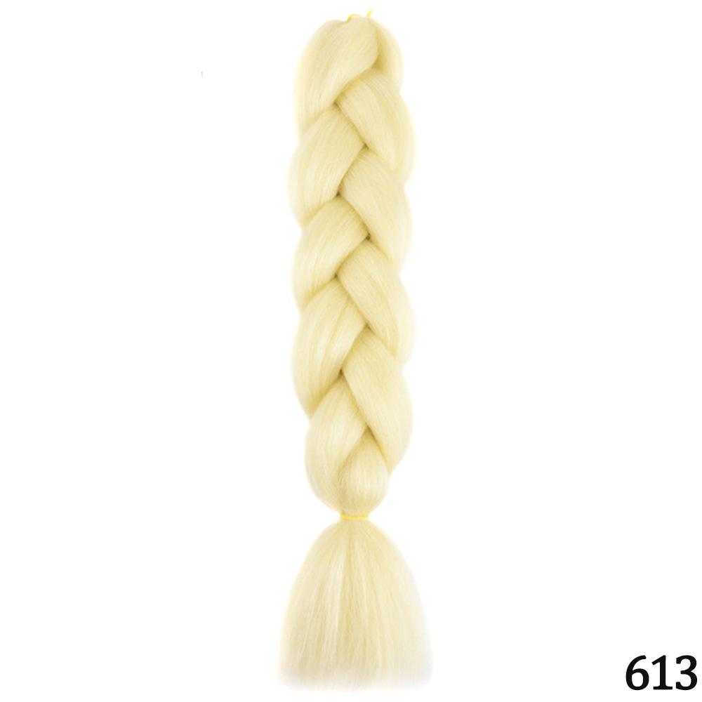 Jumbo flette 24 tommer syntetisk flette hår Ombre Jumbo hårforlengelse for kvinner DIY hårfletter Rosa Lilla Gul Grå