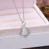 Solid Star Top Full Paved Christmas Tree Pendant Women Cable Chain Clavicle Necklace