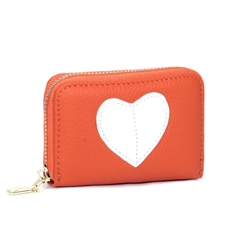 Top Grain Cowhide Heart Wallet with Multi-Card Slots and Large Capacity - Genuine Leather Accordion Card Holder