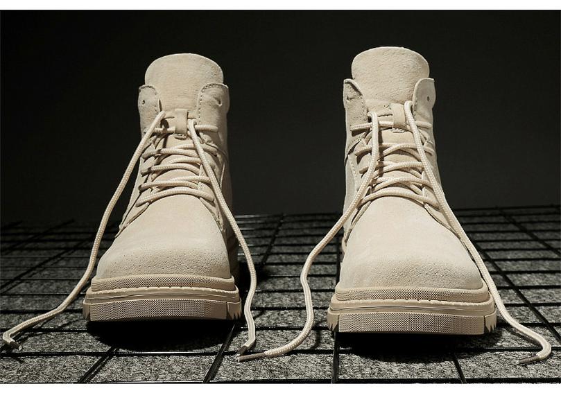 Men's Casual 6CM Height-Increasing High-Top Martin Boots for Autumn and Winter
