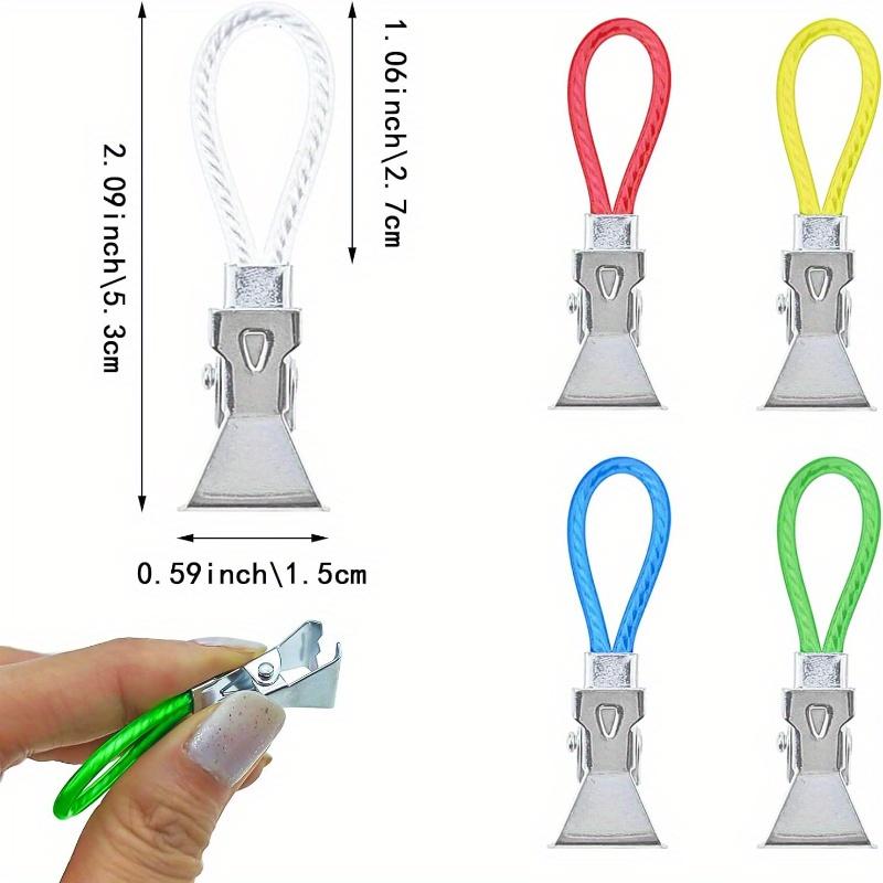 Set of 4 Towel Clips for Tea Towels, Suitable for Kitchen and Bathroom Use, Featuring Multipurpose Hangers with Loop Hooks for Convenient Home Storage