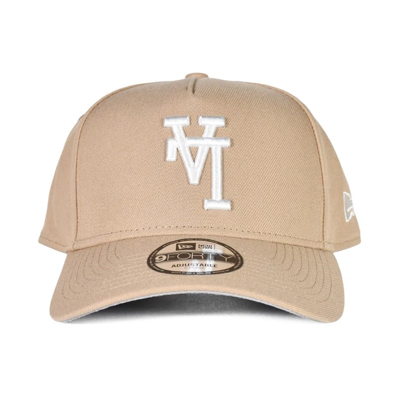 New Era Cap Los Angeles Dodgers Upside Down LA Logo 9FORTY A-Frame Snapback Beige Free Size Used