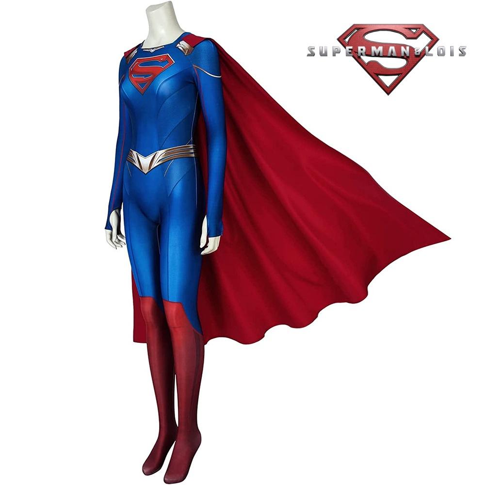 Hochwertiges Superman und Lois Cosplay-Outfit Dehnbarer Spandex-Stoff für Komfort