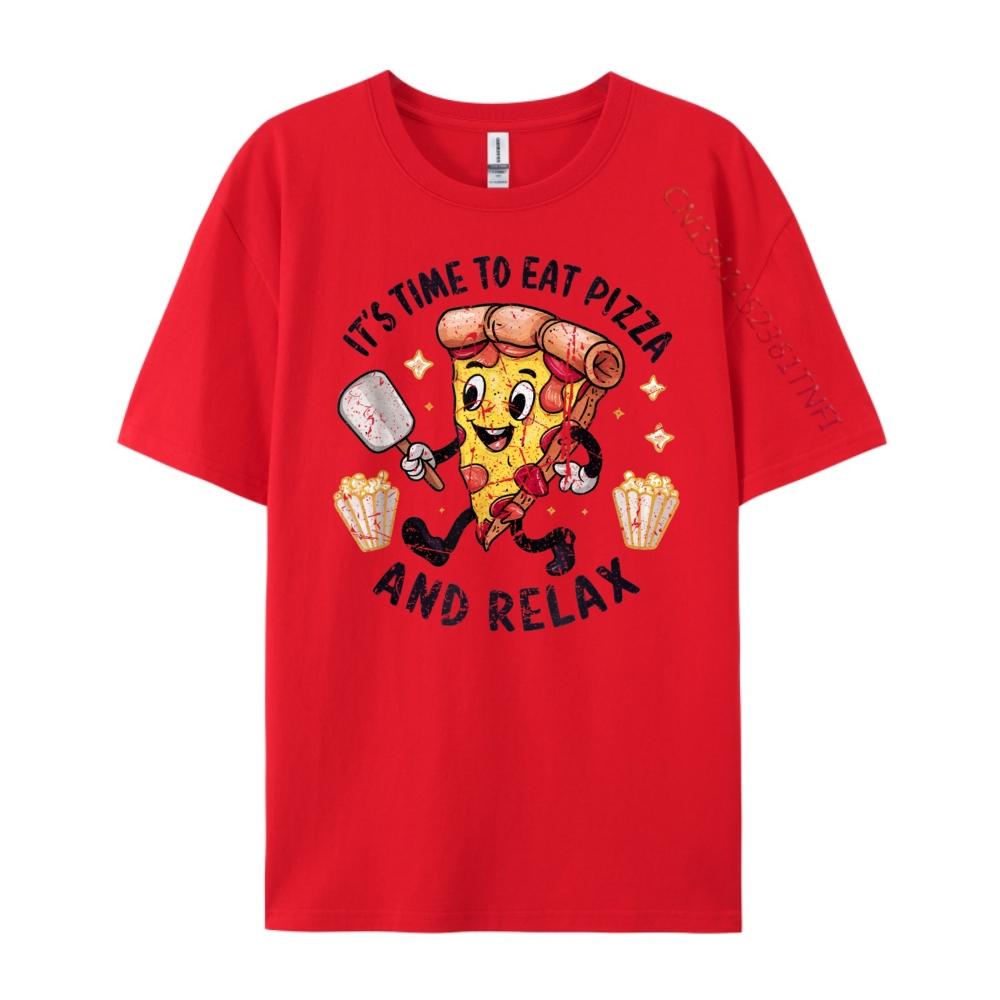 

Vintage Time To Eat Pizza And Relax Pizza Big And Tall T Shirts Comfortable Camisas De Hombre Lovers Day S