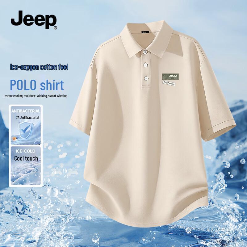 JEEP Men s Breathable Quick-Dry Short-Sleeve Polo Shirt L