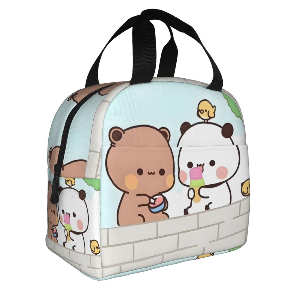 Kawaii Dudu Bubu Perzik En Goma Geïsoleerde Lunchtas voor Beer Panda Herbruikbare Thermische Koeltas Voedsel Lunchbox Werk School