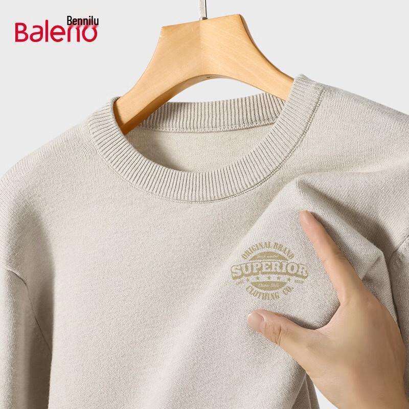 Baleno Men's Retro Graphic Knit Crew Neck Sweater