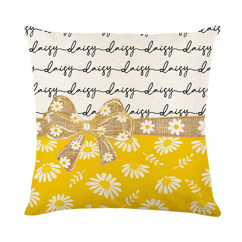 Neue Frische Gänseblümchen Kissenbezug Polyester Bedruckt Ferienhaus Wohnzimmer Sofa Kissenbezug Kissenbezug