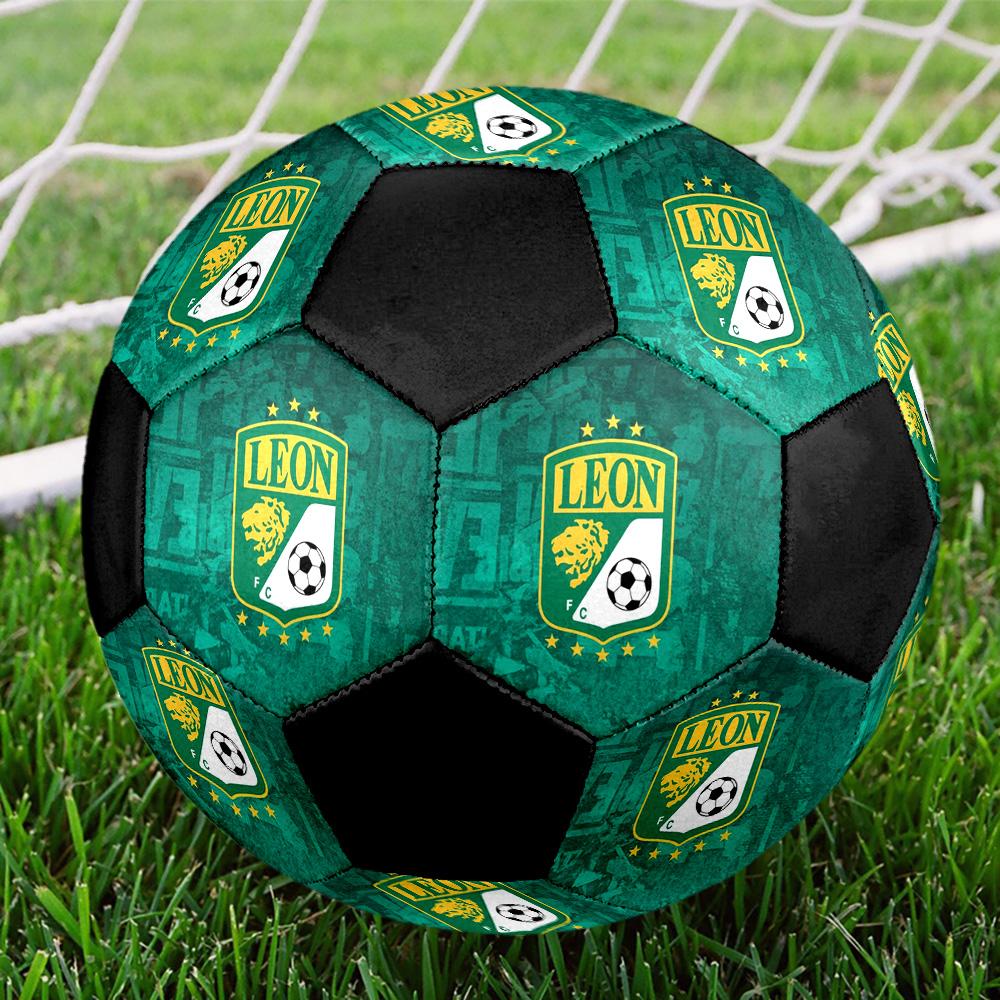 Club Leon Indoor Soccer Ball Colorful All Ages Size 5 Machine Stitched PVC Competition Ready Durable High-Bounce