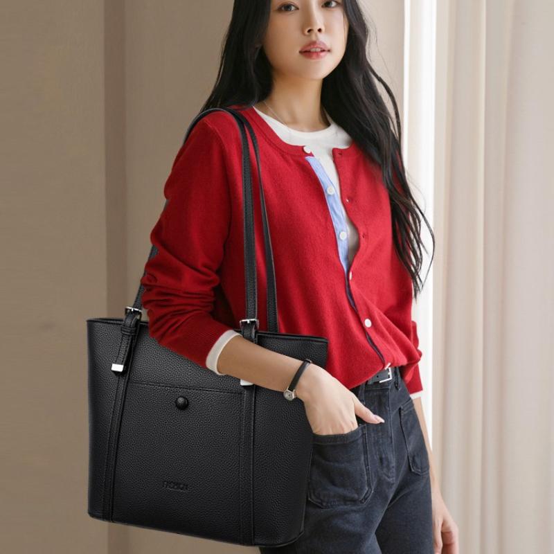 Pu Leather Shoulder Tote Bag for Women Solid Color Luxury Woman Fashion Brand Designer Large Female Handbags Ladies Hand Bags