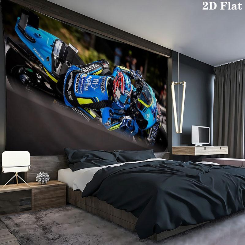 MotoGP Wall tapestry, aesthetic printed fabric blanket, suitable for bedroom, living room, and home decor.