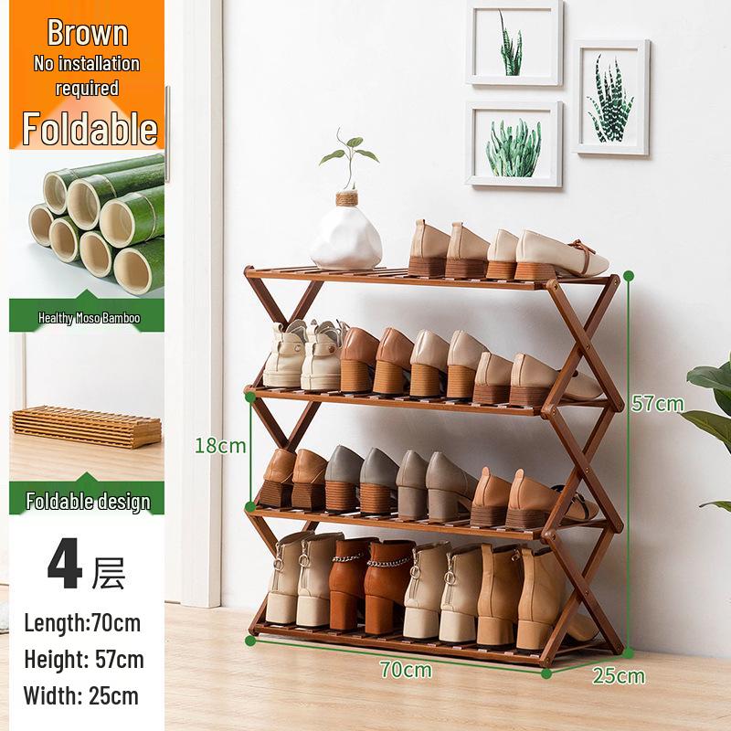 Compact Wooden Shoe Storage Rack: Multi-Layer, Dustproof Shoe Cabinet for Dorm or Entryway