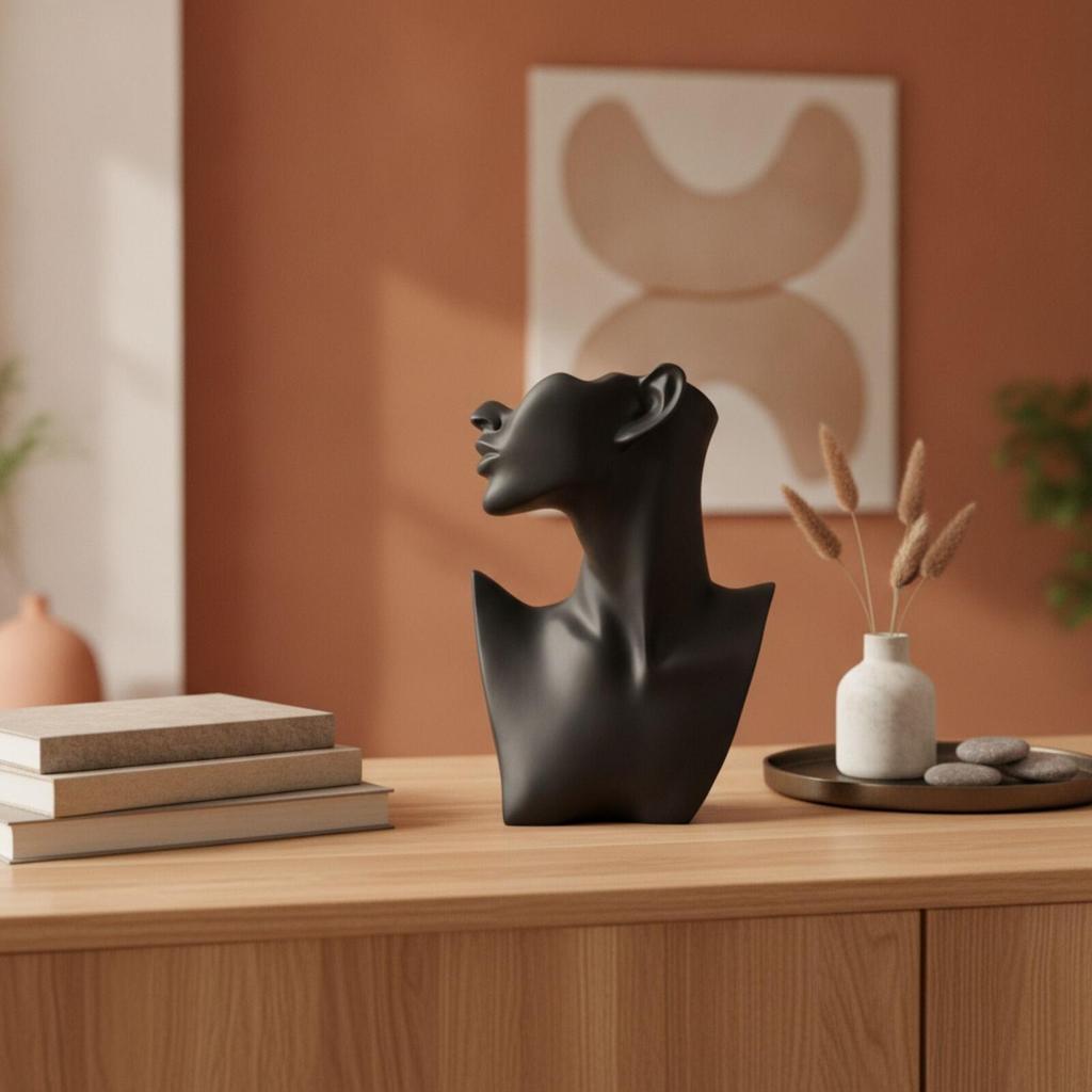 Necklace Display Stand Elegant Mannequin Head Bust Premium for Showroom, Dresser