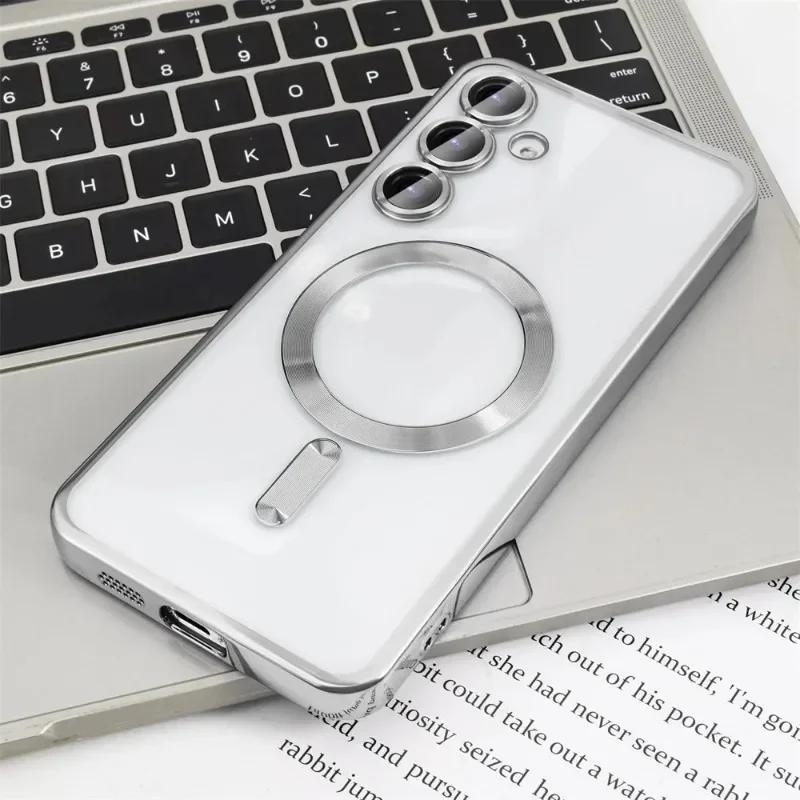 Transparente Beschichtungshülle für Samsung Galaxy S25 S24FE S23FE S21FE S24 S23 S22 S21 Ultra S25Plus Hülle Note20 Ultra MagSafe Wireless