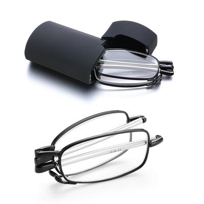 Folding Reading Glasses For Men Women Portable Telescopic Legs Rotation Presbyopia Eyeglasses With Glasses Case Strength+1.0~4.0