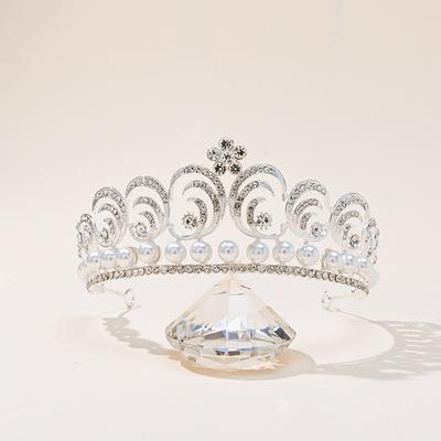 Legierung Galvanisiert Krone Perlen Stirnband Krone Hochzeit Haarschmuck Hochzeitskleid Accessoires Beliebter Schmuck