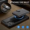 Cowhide Leather Phone Case for Samsung Galaxy S26 Ultra S25 Edge S24 Plus S23 FE S22 S21 S20 Note20 Detachable Magnetic Card Bag