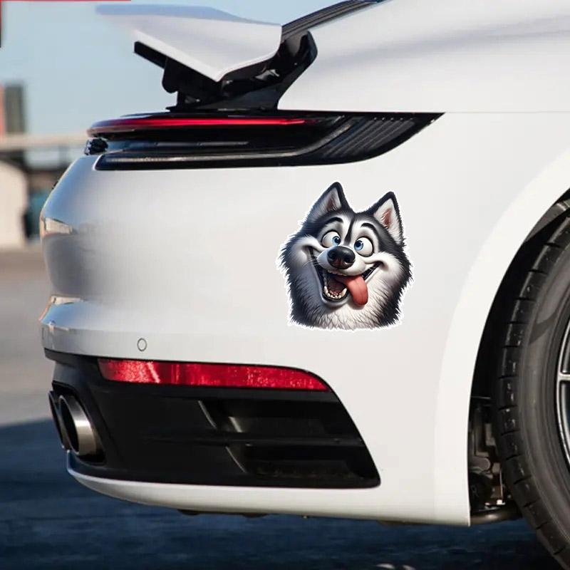 Car Sticker Funny Husky Pet Dog Waterproof Vinyl Decal on Bumper Rear Window Laptop Self-adhesive Decal For Car Accessories TM#11