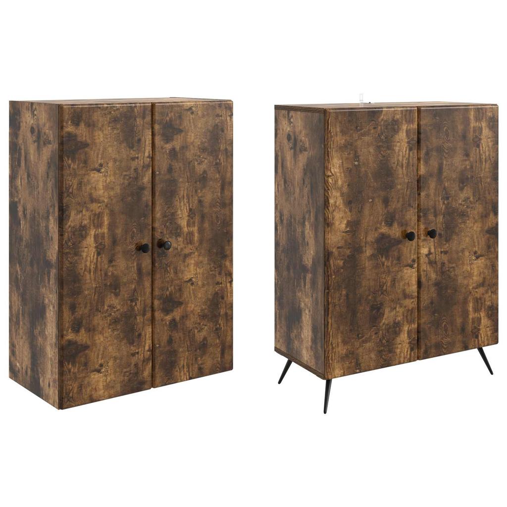 Cabinet Set 2 pcs Smoked Oak Wood Material