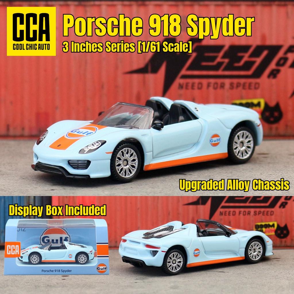 1/61 Porsche 918 Spyder Toy Car Model CCA MSZ 1:64 Diecast Miniature Free Wheels Collection Suitable for Hot Wheels Gift Kid