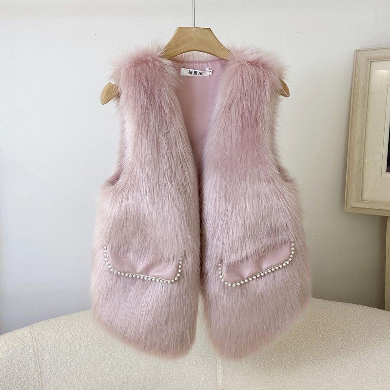 Winter imitation fur coat women's autumn and winter new gentle and light age-reducing fur vest looks thin