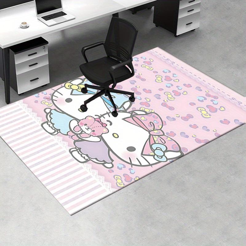 Office Rug Hello Kitty, Bow Anti-Slip Rug, Machine Washable for Living Room, Bedroom, Office, Multiple Sizes, Bedroom Mat, Decorative Mat, Durable Mat