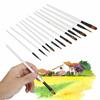 12 Pcs Painting Brush Set Pearl White Rod Watercolor Propene Drawing Tool(Filbert Tip)