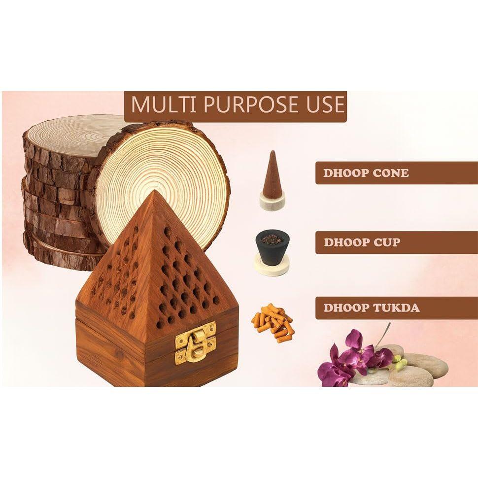 Wooden Sambrani Dhoop Stand Incense Holder: Perfect Pooja Room Stand Decoration Item