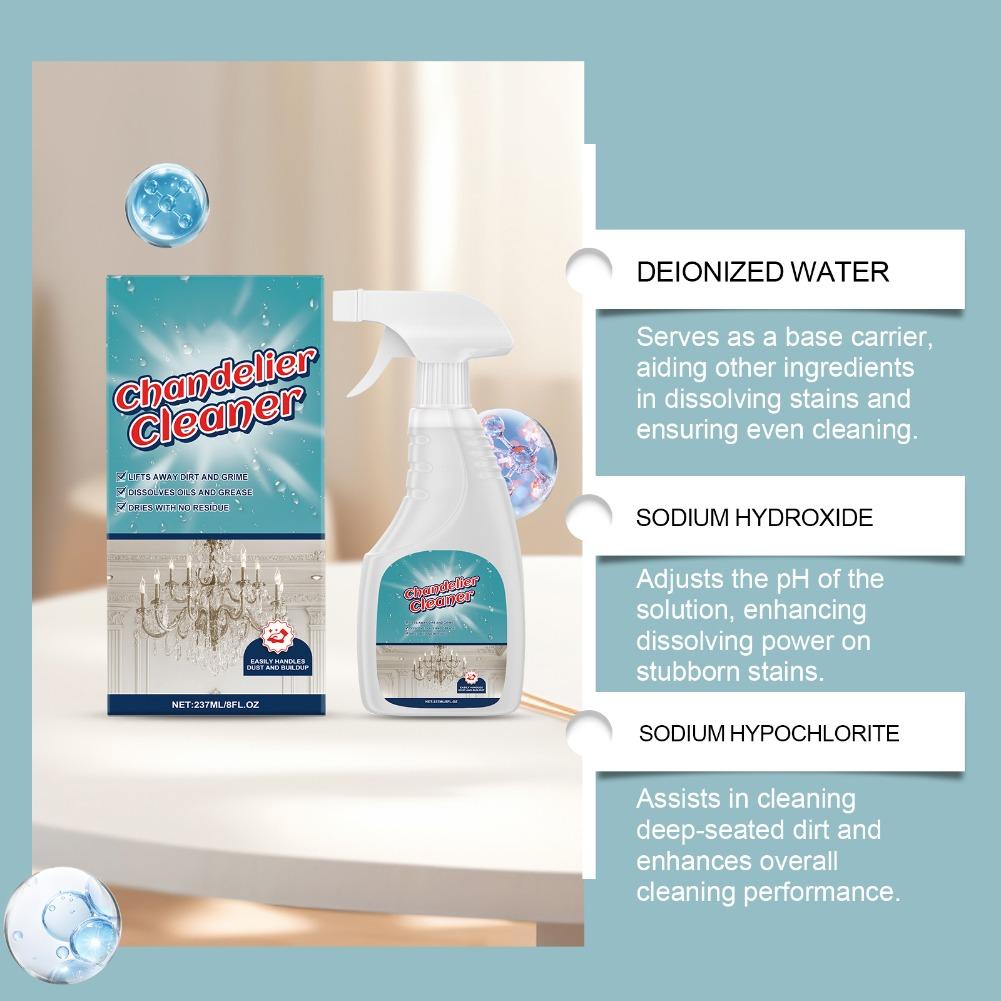 237ml Chandelier Cleaner Quickly Dissolve For Crystal, Glass, Fabric, And Metal Cleaner Rust Descaling Spray