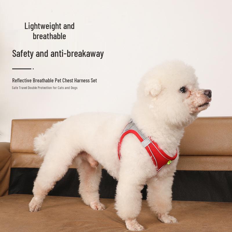 Reflective Anti-Escape Harness with Leash for Small Dogs & Cats