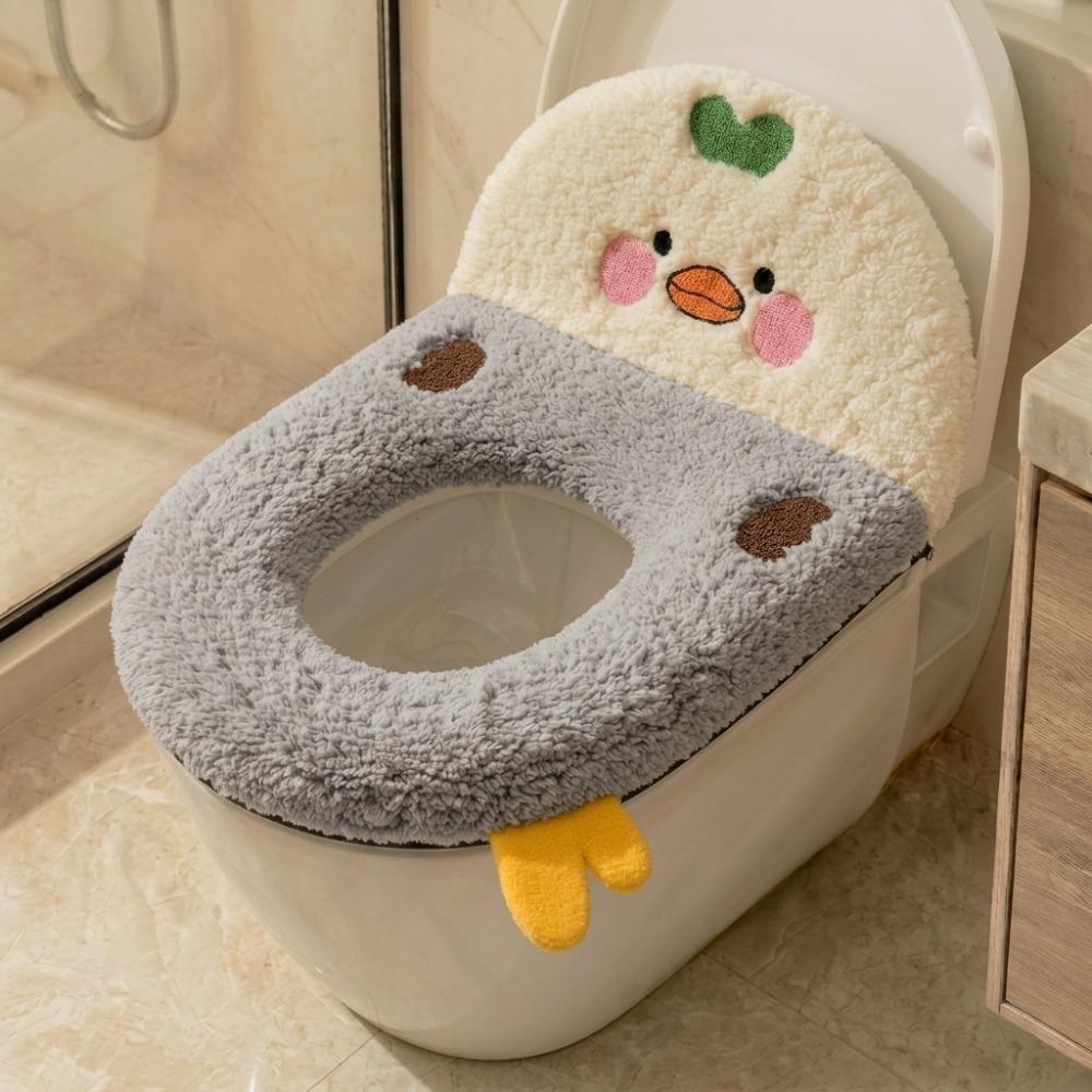 Thickened Toilet Seat Cover Universal Bathroom Toilet Pad Cozy Warm Toilet Cushion Home Bathroom
