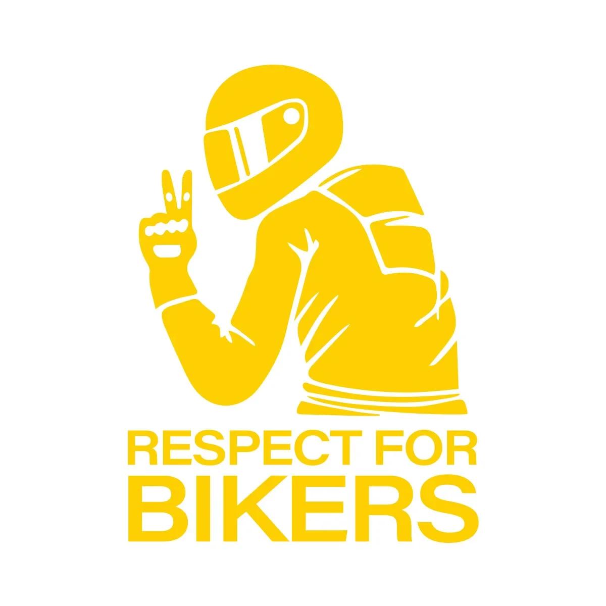 

НОВЫЙ 1 шт 15x11 см Respect Biker наклейка для автомобиля мотоцикл виниловые 3D наклейки мотоцикл виниловые 3D наклейки и переводные картинки жёлтый