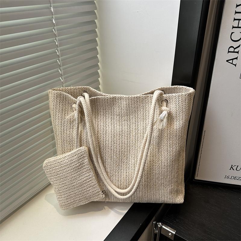 

Новая модная женская сумка из соломы, кружевная сумка на одно плечо для женщин, свежие и литературные вязаные сумки для женщин