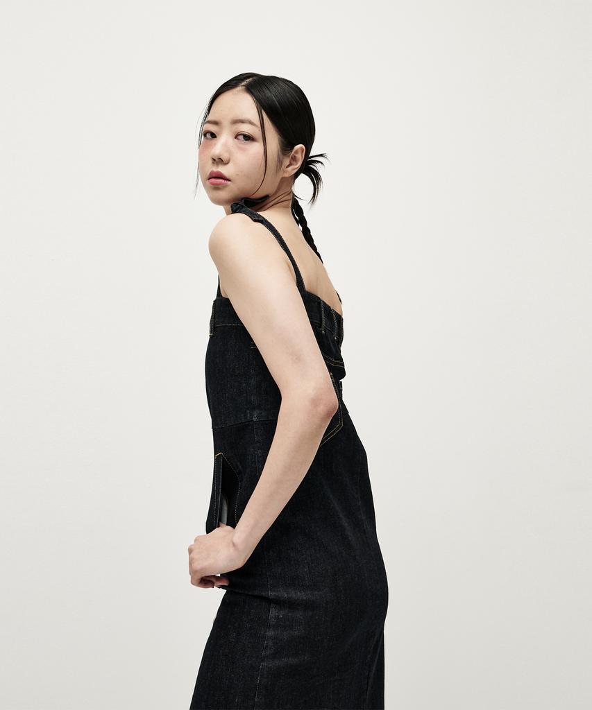 Abeullapudeti Denim Maxi Pants Dress