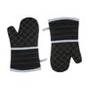1 Pair Extended Oven Mitts Heat-Insulating 260 celsius Celsius500 degrees F Kitchen-Gloves Thick Terrycloth Lining Grids Horizontal Stripes Pattern fo