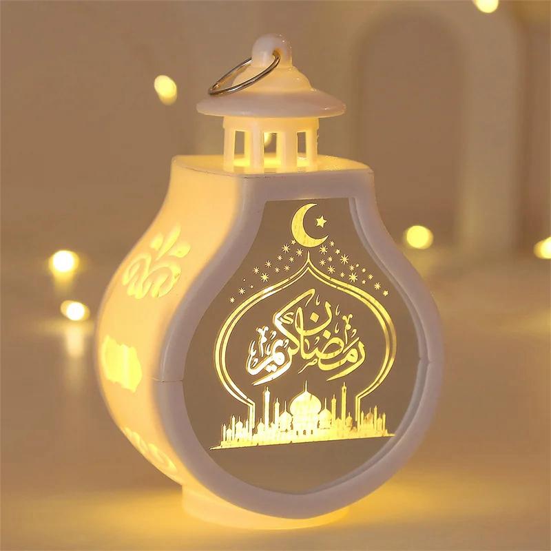 Ramadan Kareem Led Lantern Light Eid Mubarak Ornaments Decoration for Home 2025 Islamic Muslim Party Supplies Eid Al-Fitr Gift
