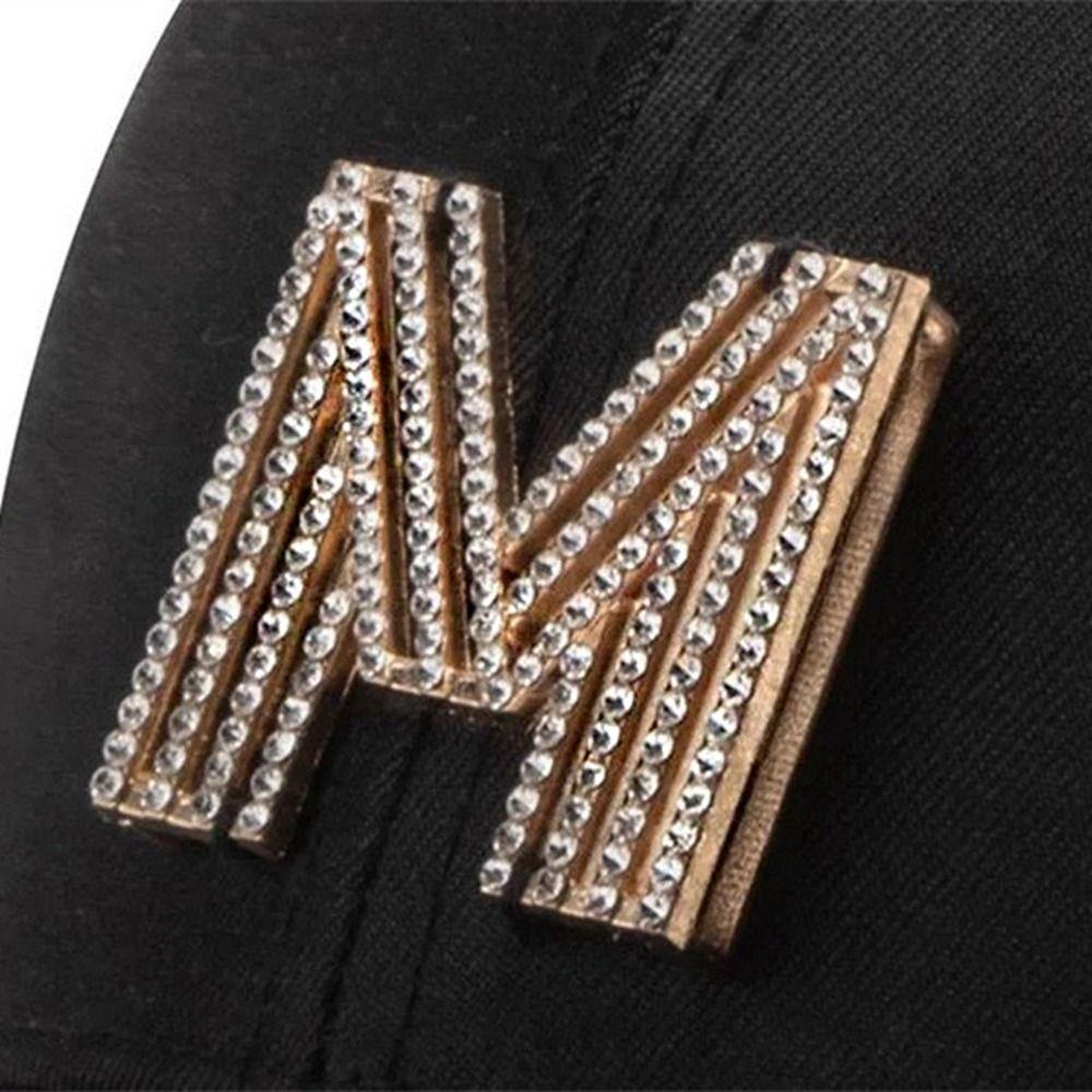 Letters Letter D Bling Rhinestones Women Baseball Cap Korean Style Sun Visor Adjustable Peaked Cap