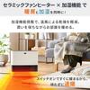 Iris Ohyama Ceramic Fan Heater, Large Air Volume, 1200W, Humidification Function, 3 Level Temperature Adjustment, Fall Off Function, Quick Heating, Sm