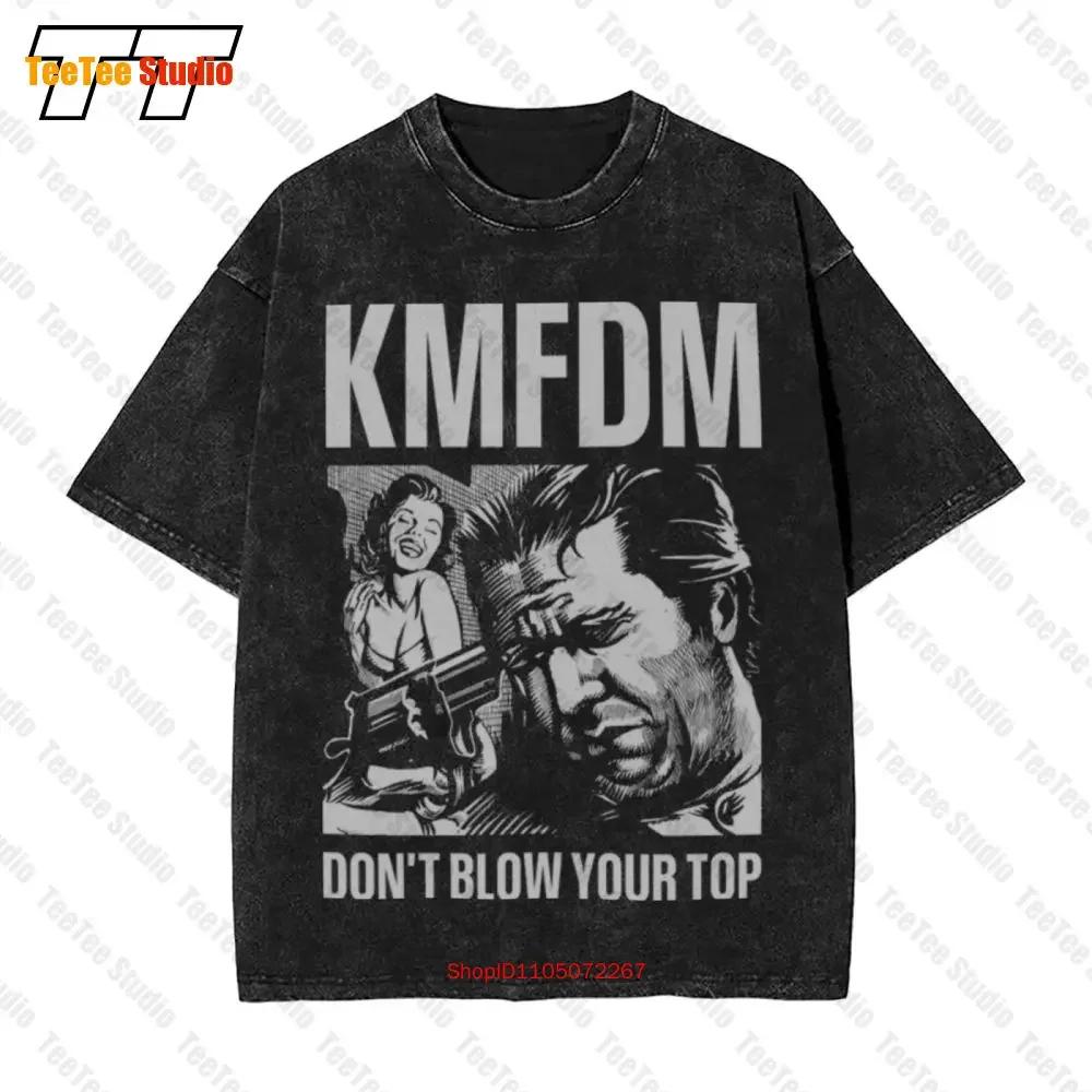 Kmfdm אל תתפוצץ להקת רוק תעשייתי חולצה מודפסת DTG שחור חולצת טי וינטג' גדולה 9nlt