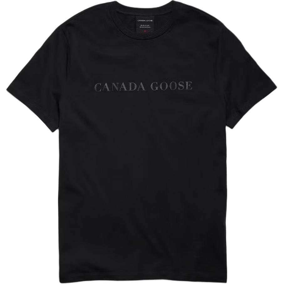 Canada Goose Emersen Series Solid Color Letter Print Crew Neck Short Sleeve T-Shirt Men tops Black 1420M-61
