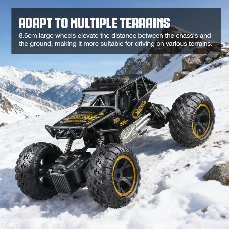 2.4g Remote Control Car Alloy Off-Road Climbing Car with Lights, Spray, Large Wheels, Rechargeable Children's Toy Car, Cross-Border Gift