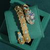 Vintage Large Snake Bracelets Woman Bangles Antique Gold Plated Jewelry Colorful Crystal Decoration Music Party Accessories 2026