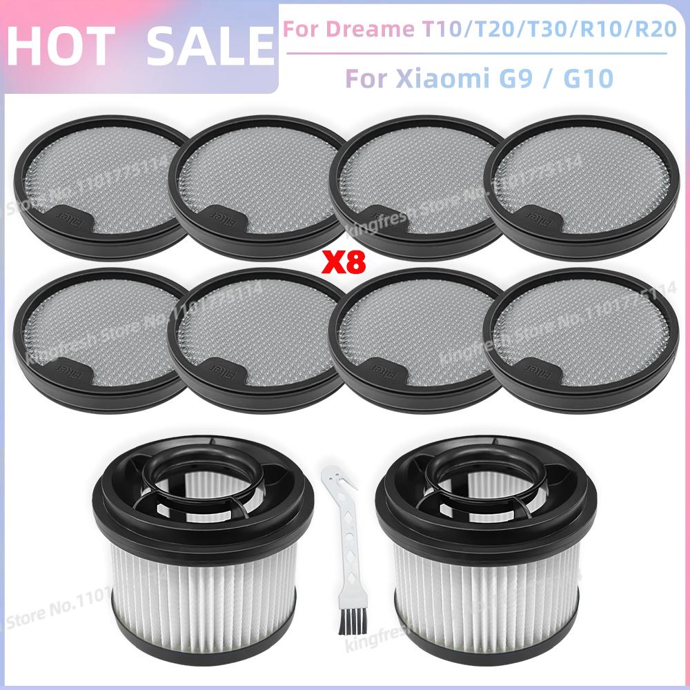 Fit For Dreame T10 / T20 / T20 Pro / T30 / T30 Neo / R10 / R10 Pro / R20, Xiaomi G9 / G10 Replacement Parts Pre Post Filter