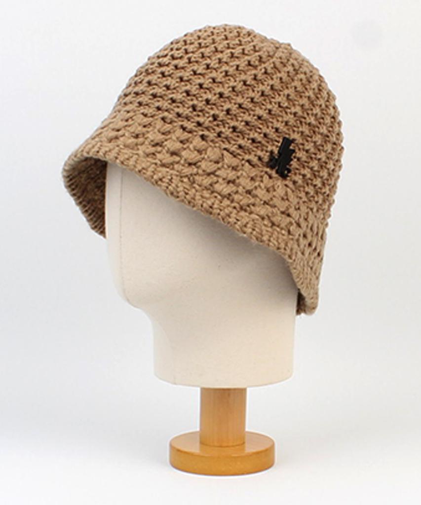 Onetone Beige Knit Bucket Hat