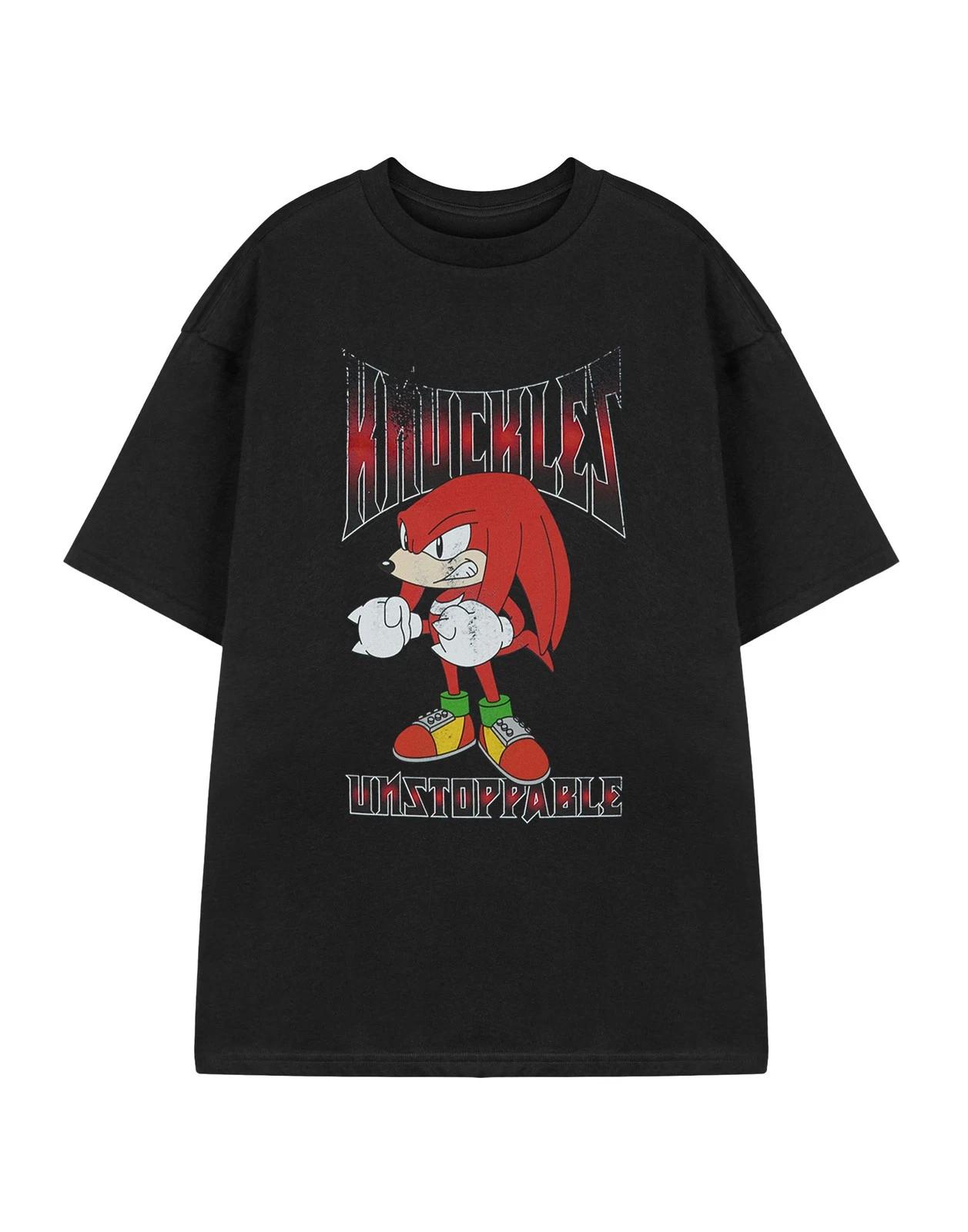 

Sonic the Hedgehog Black Knuckles Short Sleeved 100% Cotton T-shirt Mens Tees Top Mens M